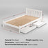 Artiss Bed Frame King Single Size Wooden Platform with 2 Storage Drawers White