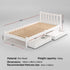 Artiss Bed Frame Single Size Wooden Platform with 2 Storage Drawers White SOFIE