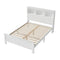 Bed Frame Double Size Wooden with 3 Shelves Bed Head White