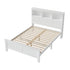 Bed Frame Double Size Wooden with 3 Shelves Bed Head White
