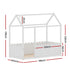 Artiss Kids House Bed Frame Single – Solid Pine Wooden Frame White KORI