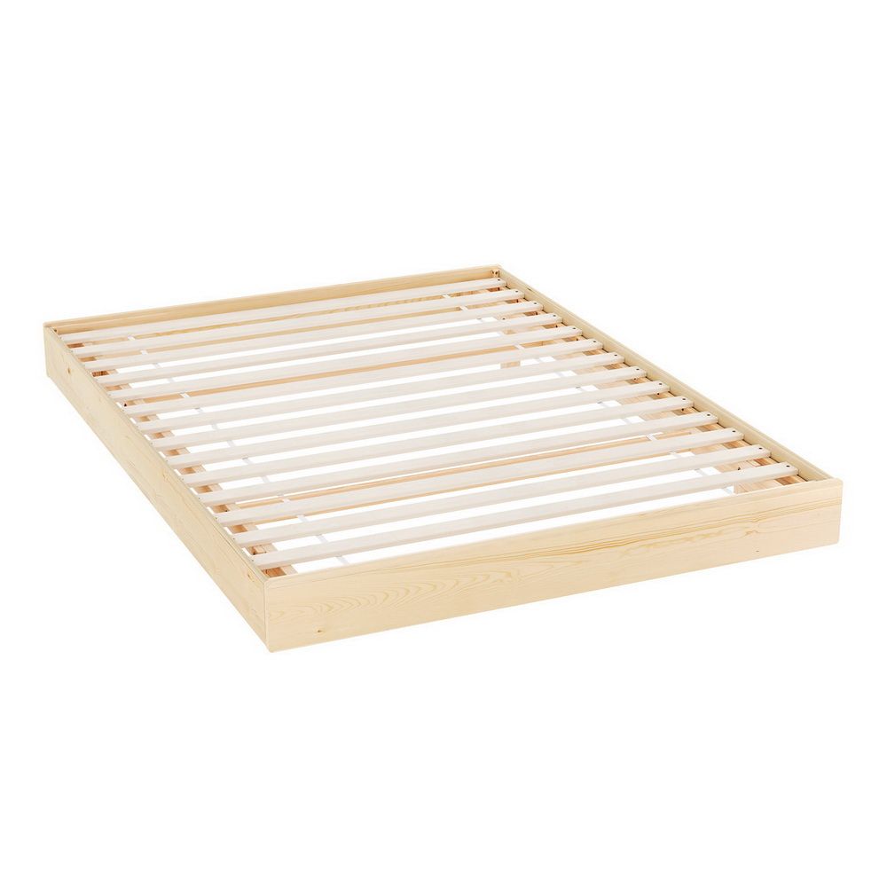 Odin Floating Bed Frame Queen – Pine Wood with LED Lights 209×157cm