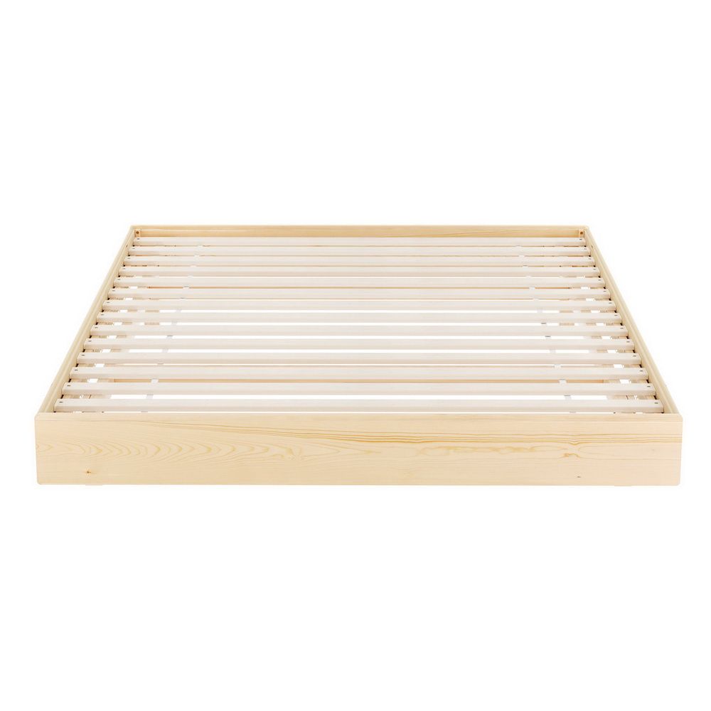 Odin Floating Bed Frame Queen – Pine Wood with LED Lights 209×157cm