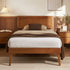 Artiss Bed Frame Single Size Wooden Bed Base Walnut SPLAY