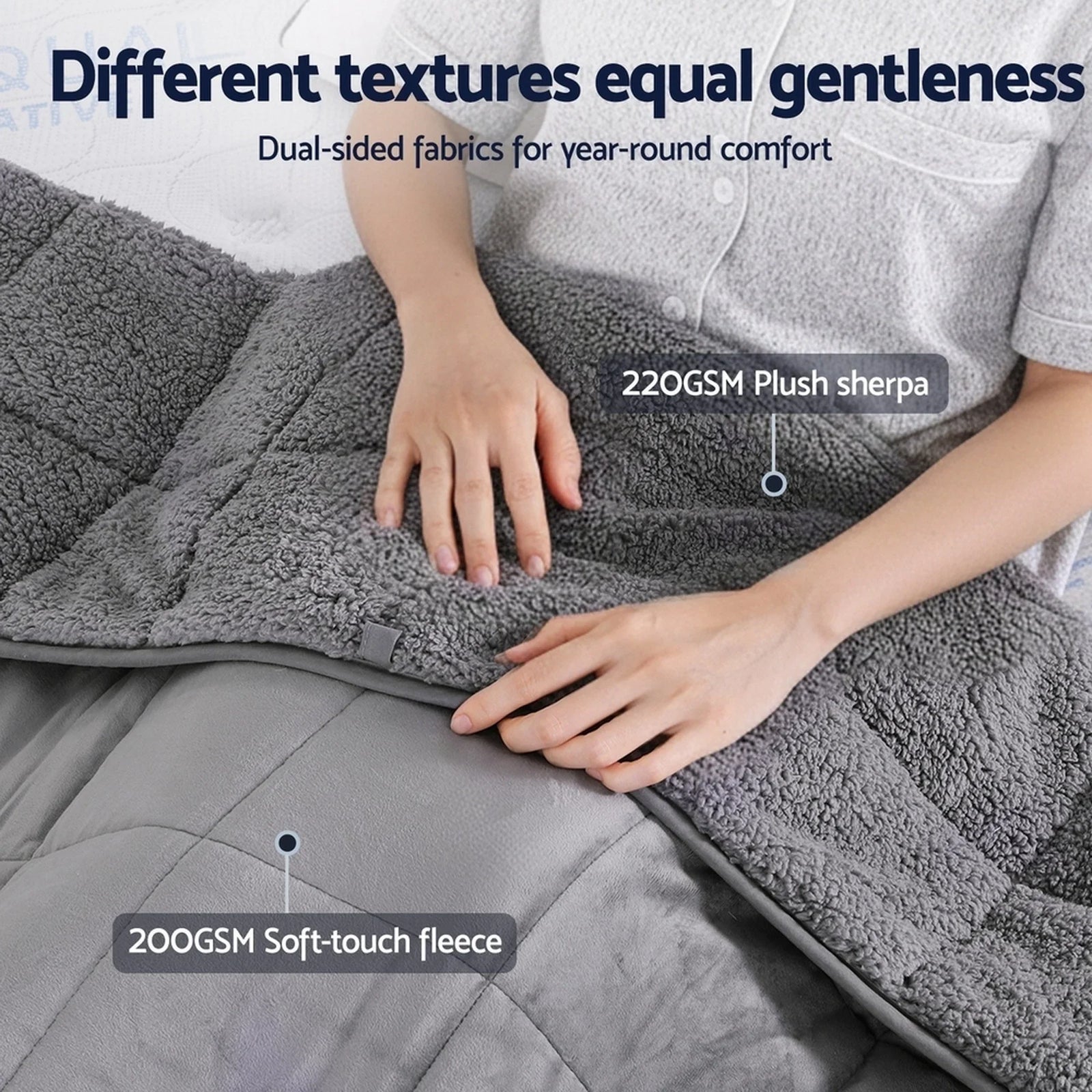 Weighted Blanket Fleece Sherpa Heavy Blanket 4.5KG