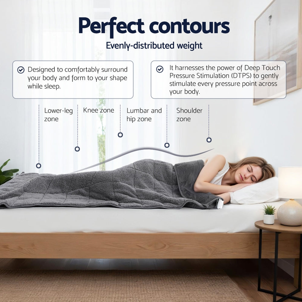 Giselle 6.8KG Weighted Blanket Adults Kid Anti Anxiety Gravity Blankets Sherpa Fleece