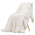 Giselle Faux Fur Weighted Blanket 2 Sided Long Pile Sherpa Reverse Cream 6.8KG 120 x 180cm