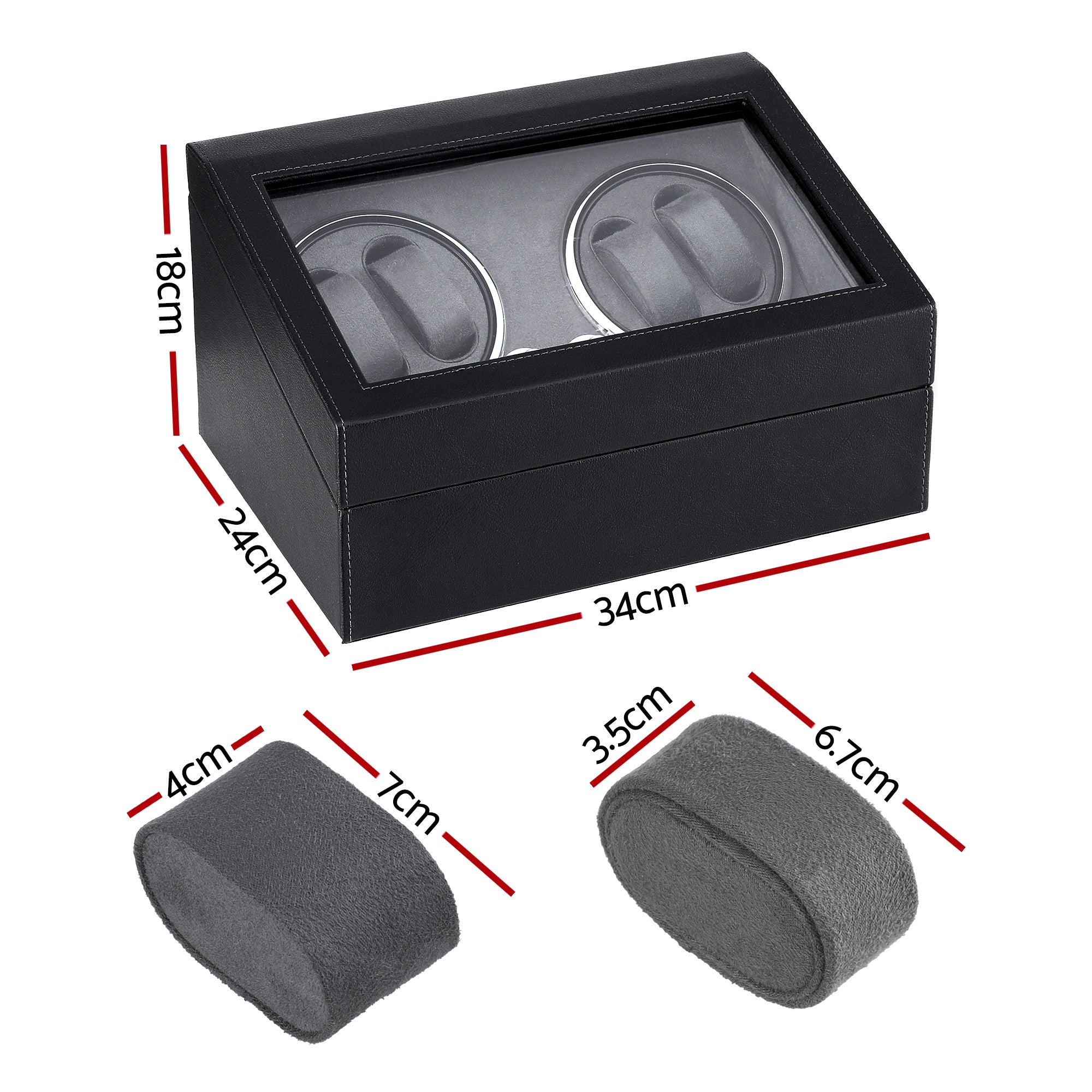 Watch Winder Automatic Double Watch Winder Box LED Black