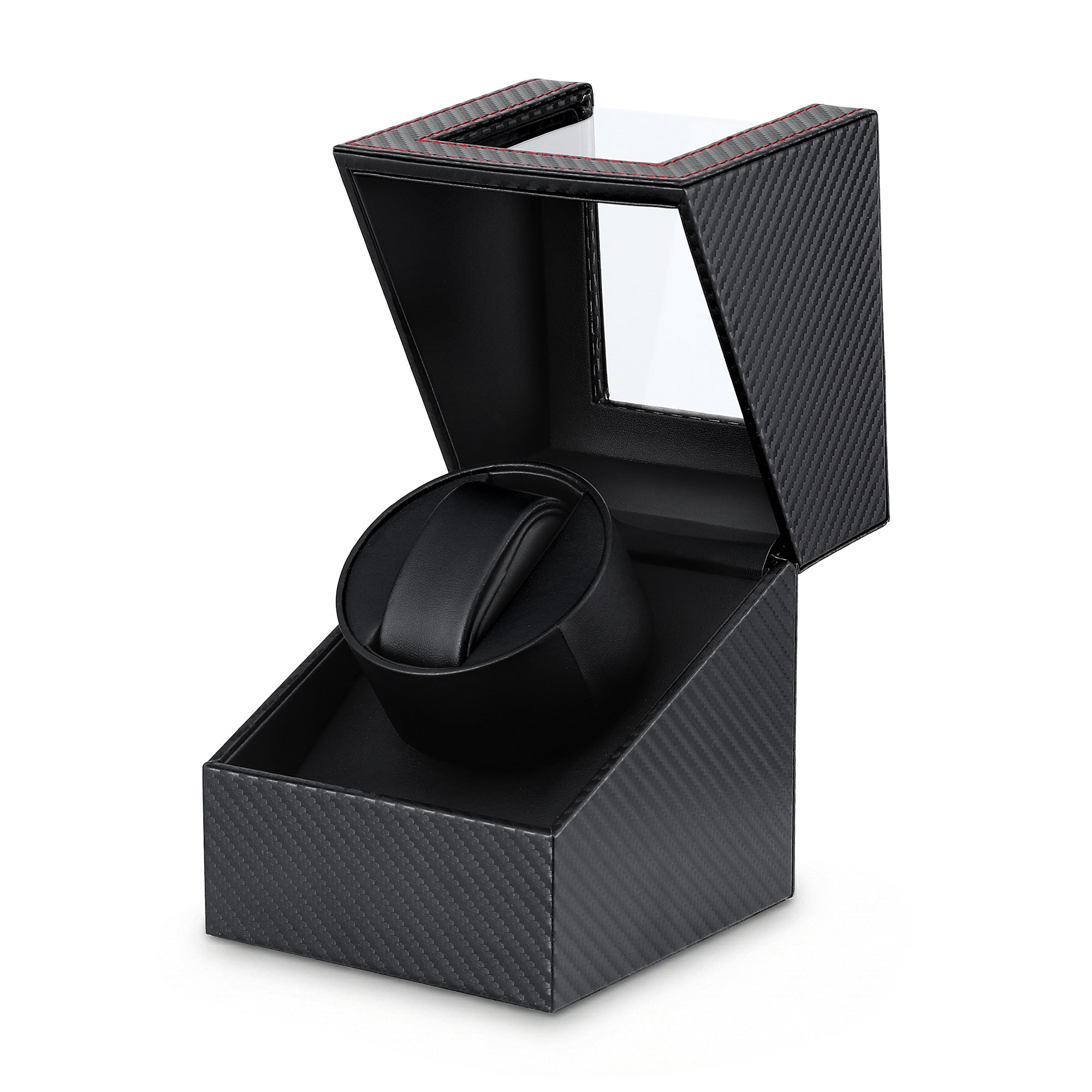 Watch Winder Box Automatic Single Quiet Carbon Fibre Black