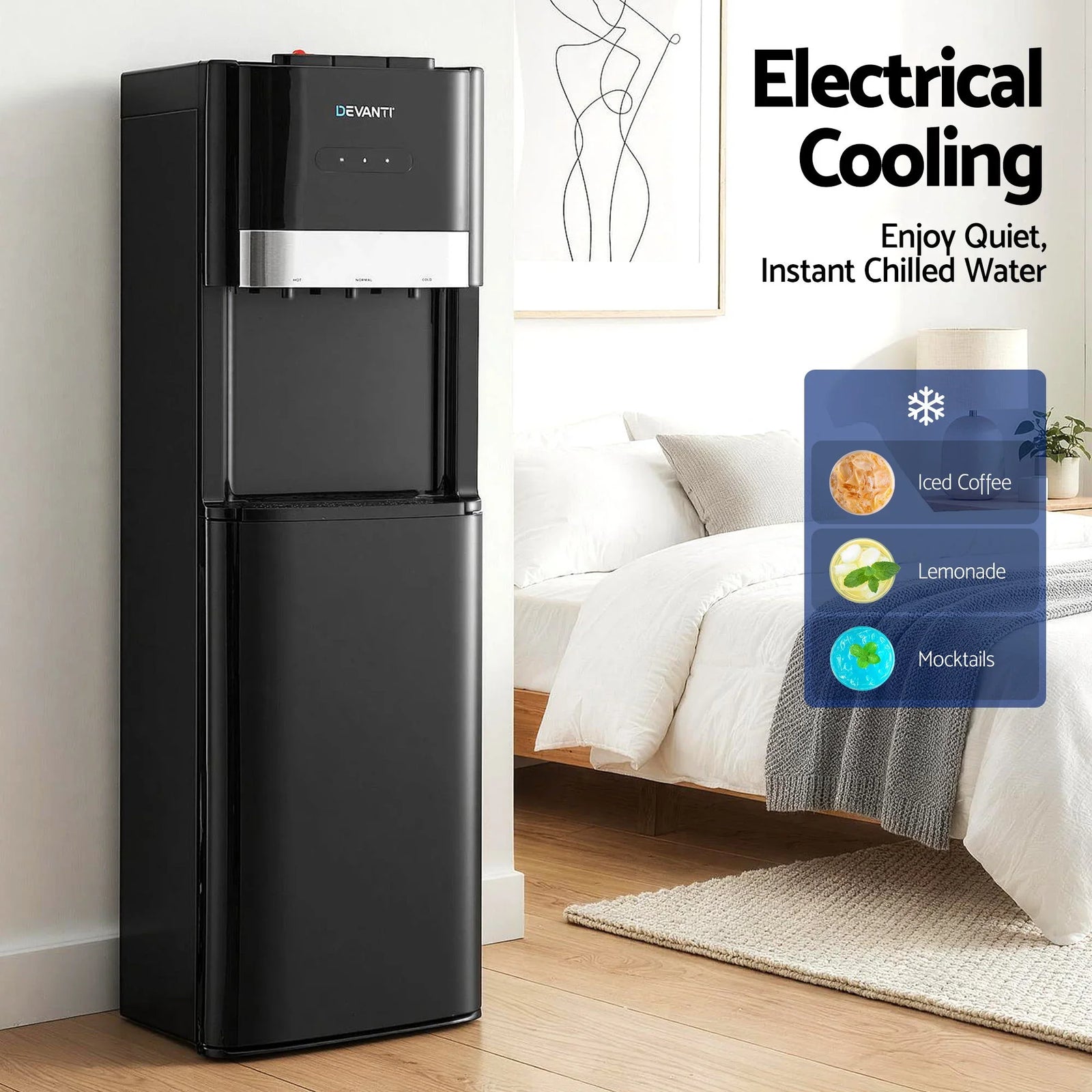 3 Taps Water Cooler Dispenser Bottom Loading Dispenser Chiller Filter Purifier
