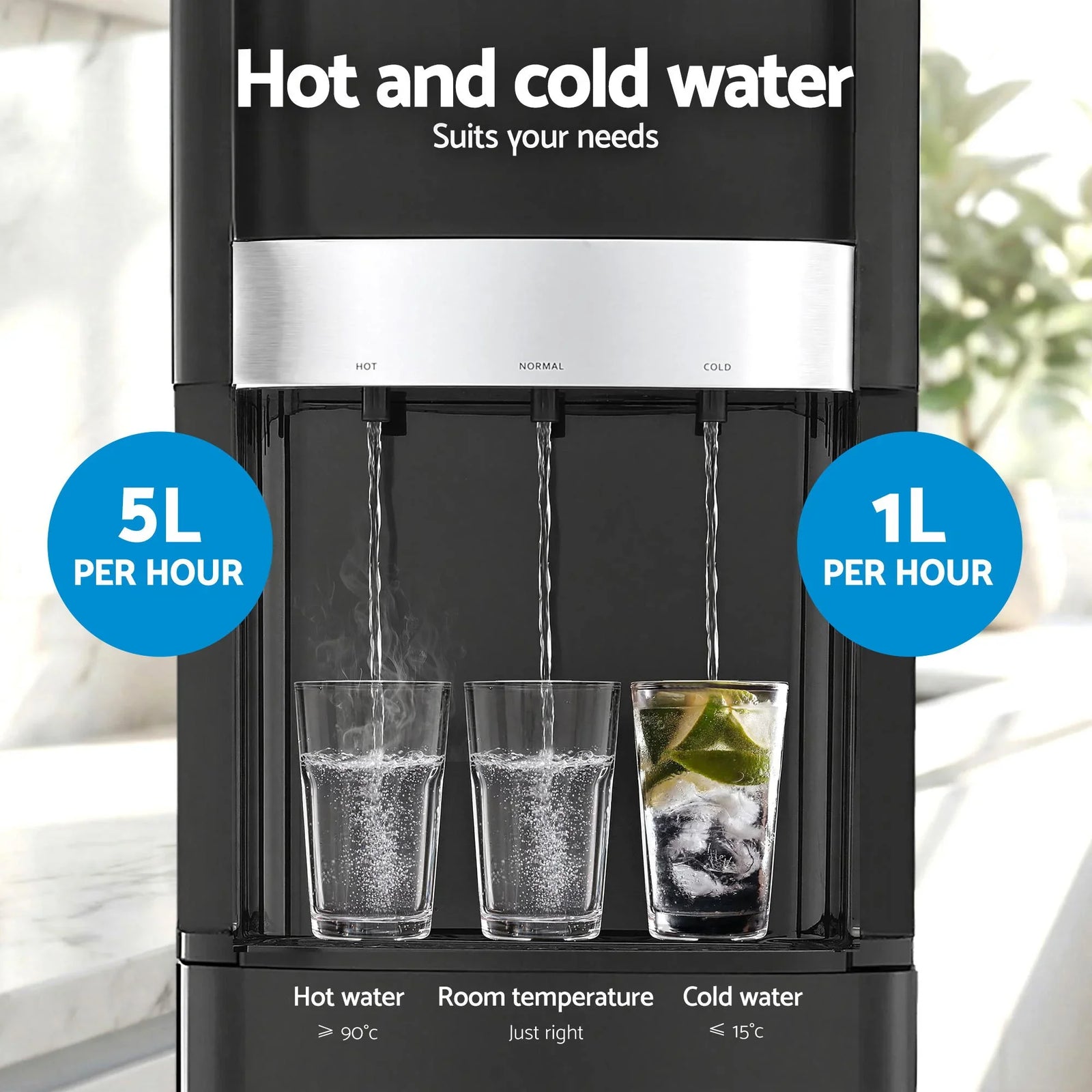3 Taps Water Cooler Dispenser Bottom Loading Dispenser Chiller Filter Purifier