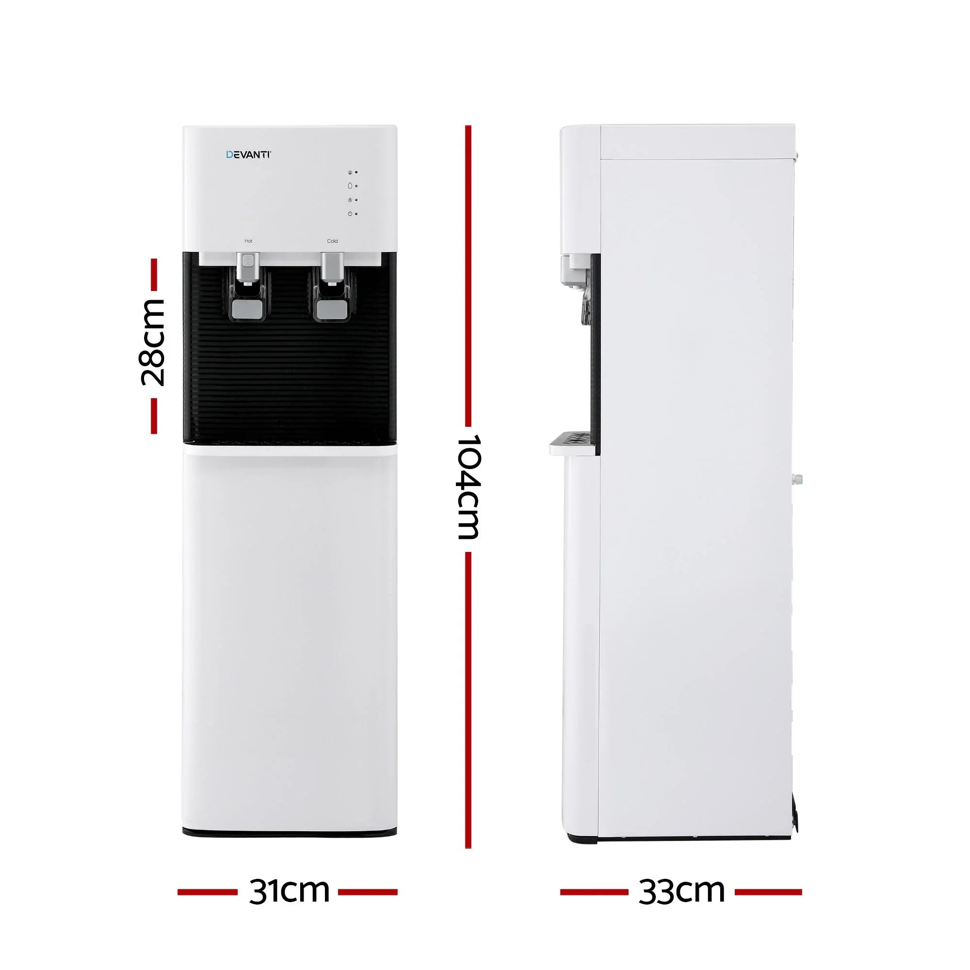 2 Taps Water Cooler Dispenser Bottom Loading Dispenser Chiller Filter Purifier