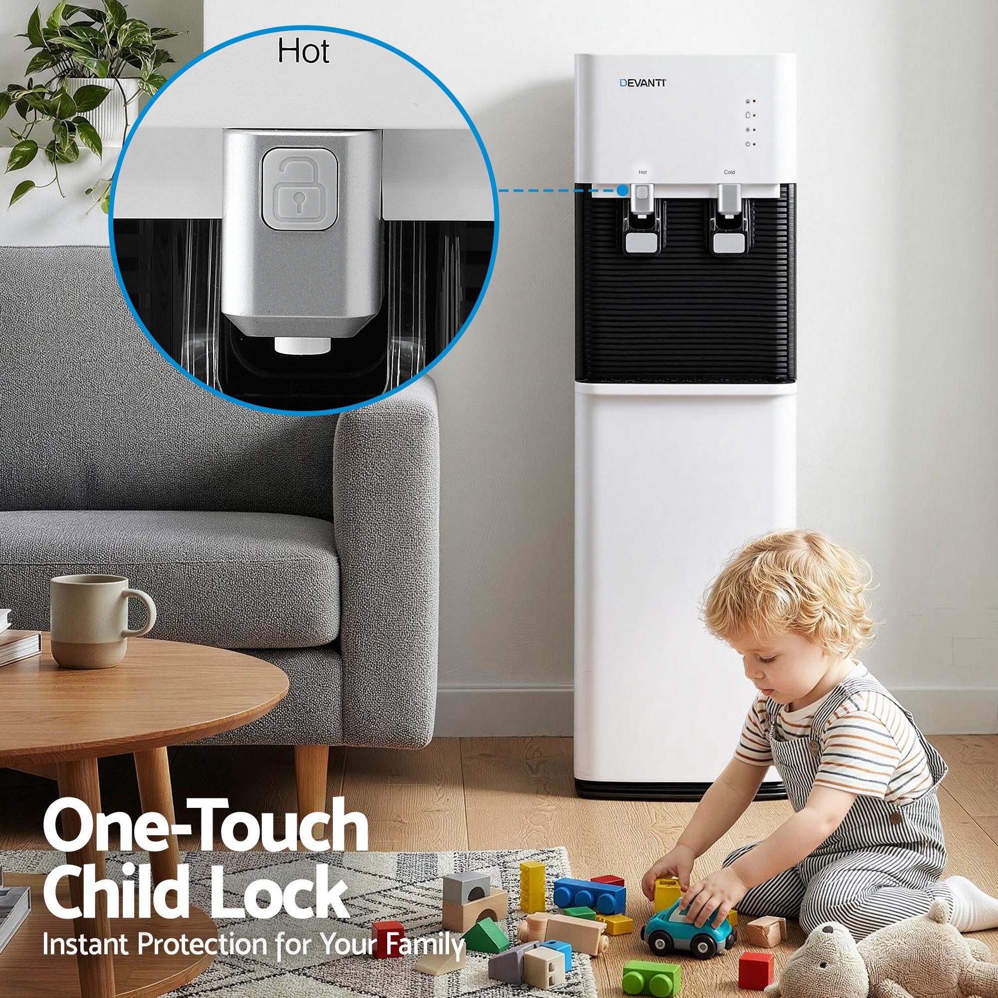 2 Taps Water Cooler Dispenser Bottom Loading Dispenser Chiller Filter Purifier