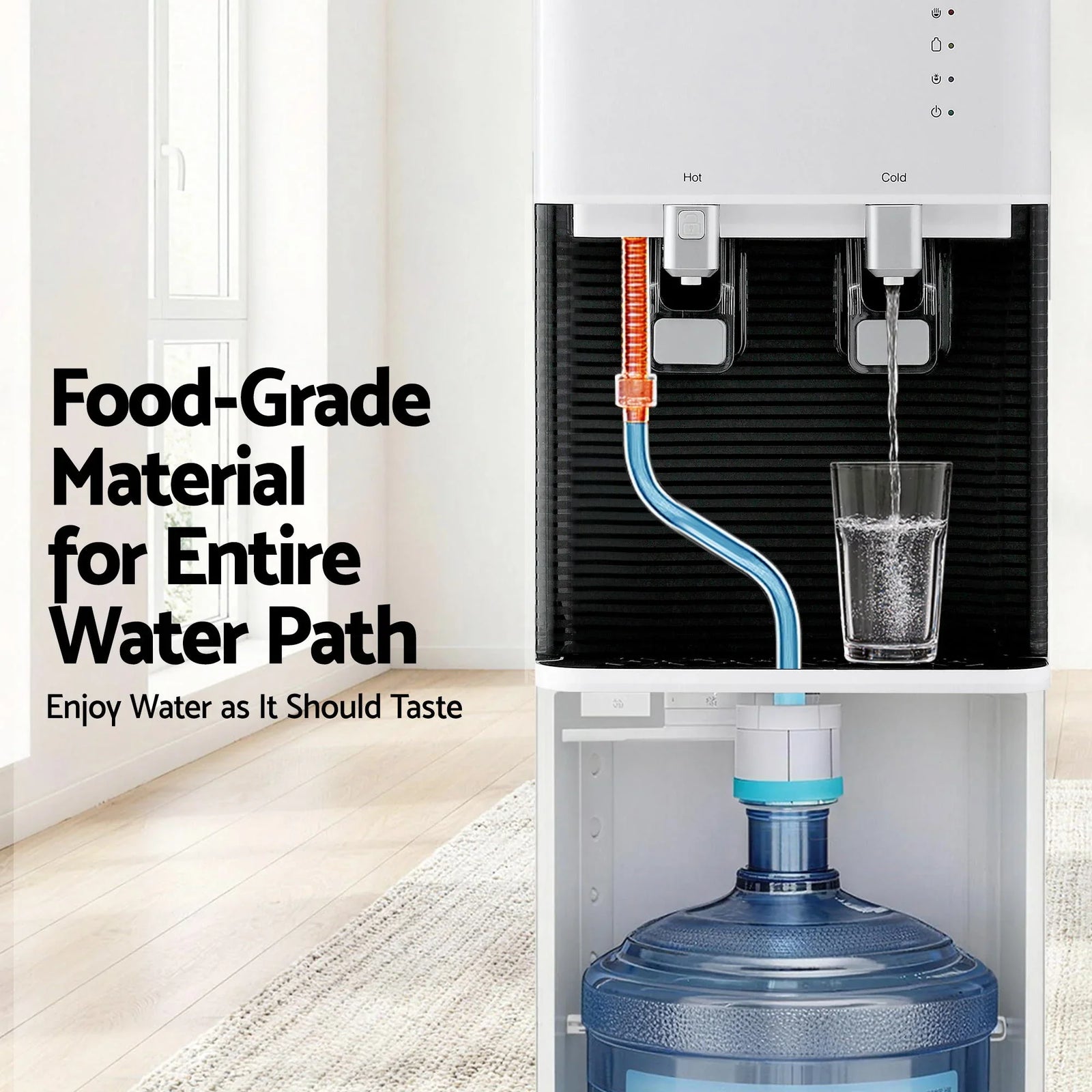 2 Taps Water Cooler Dispenser Bottom Loading Dispenser Chiller Filter Purifier