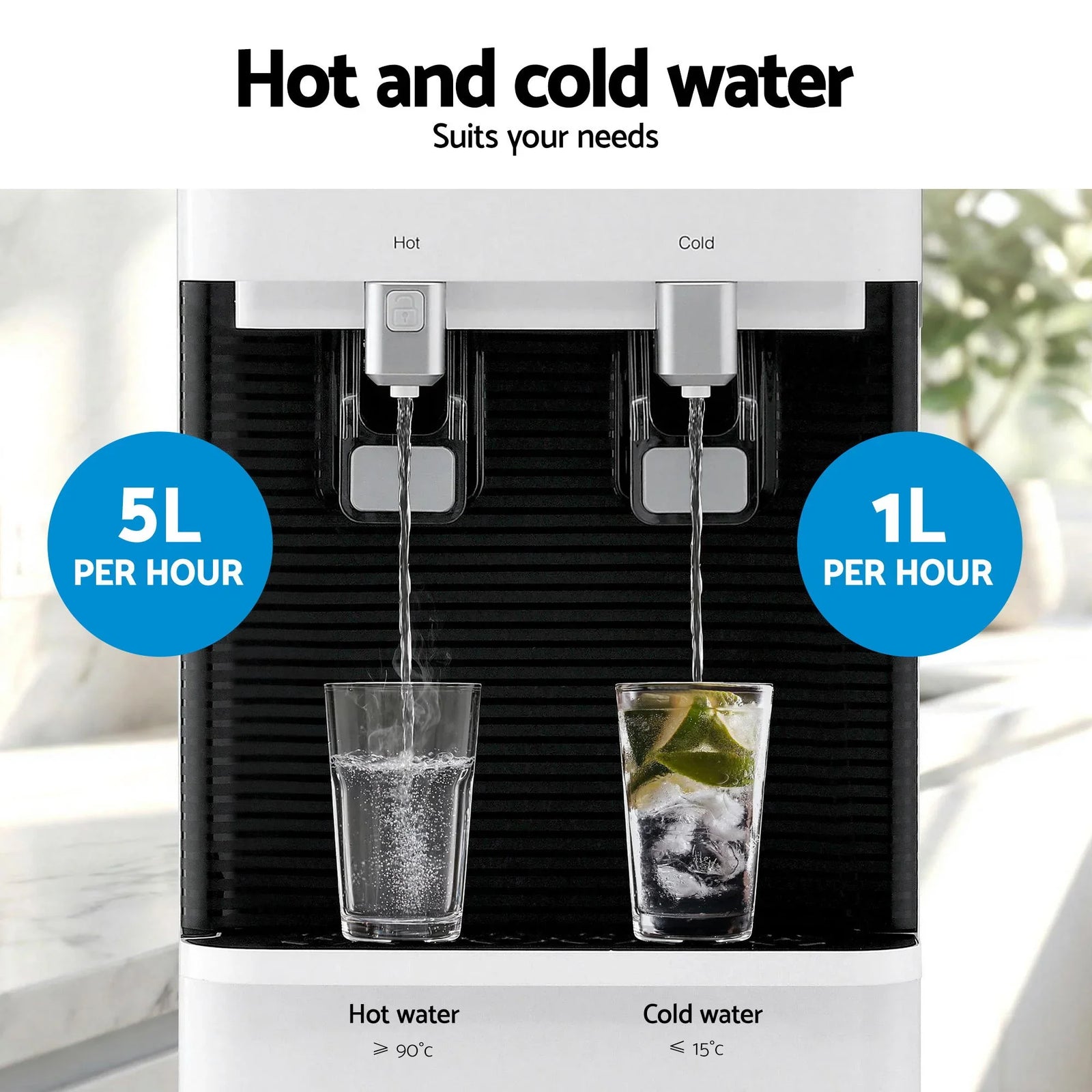 2 Taps Water Cooler Dispenser Bottom Loading Dispenser Chiller Filter Purifier