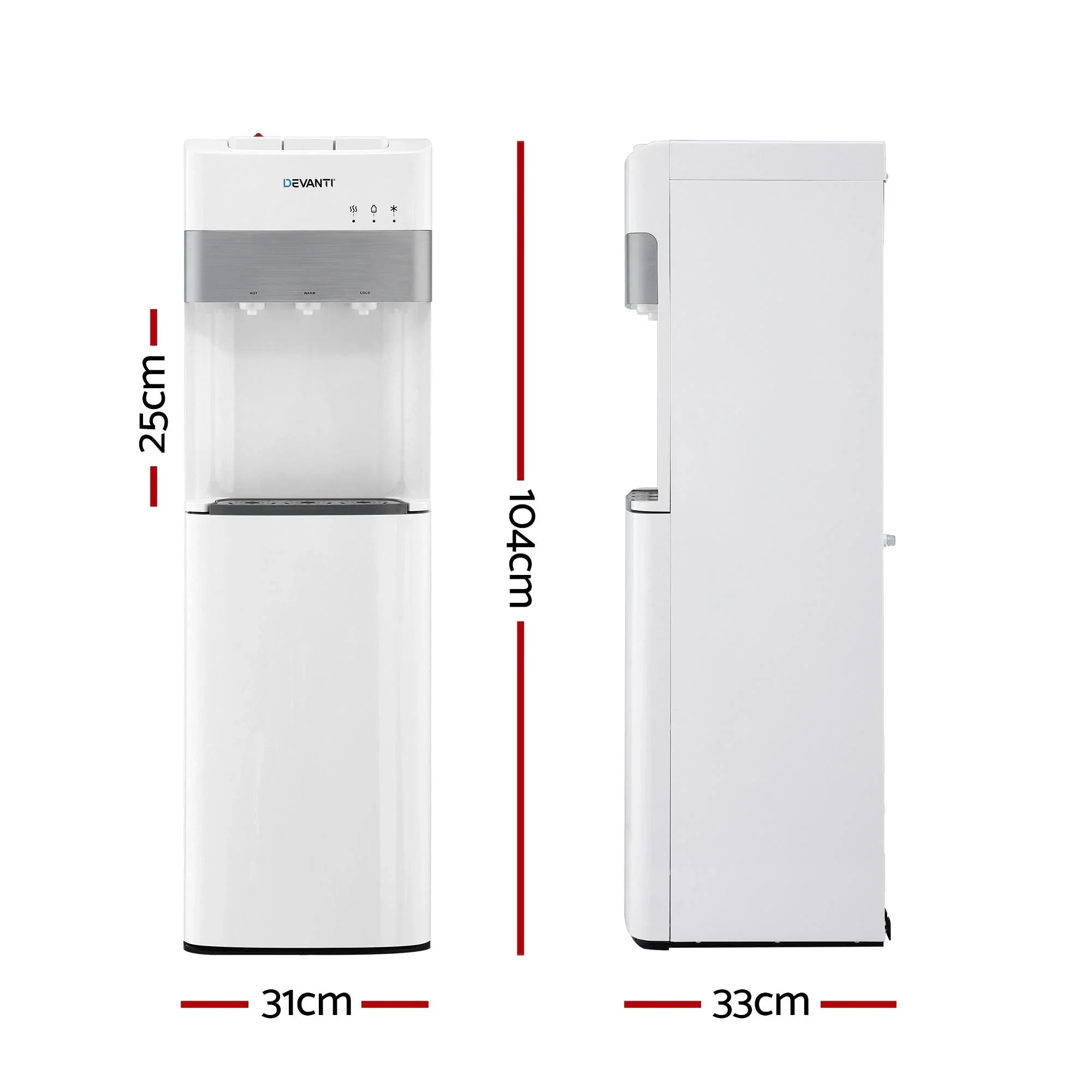 3 Taps Water Cooler Dispenser Bottom Loading Dispenser Chiller Filter Purifier