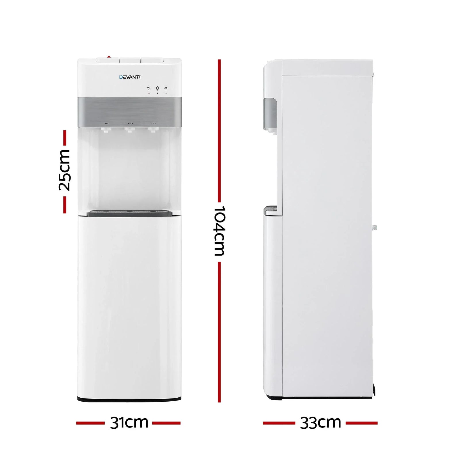 3 Taps Water Cooler Dispenser Bottom Loading Dispenser Chiller Filter Purifier