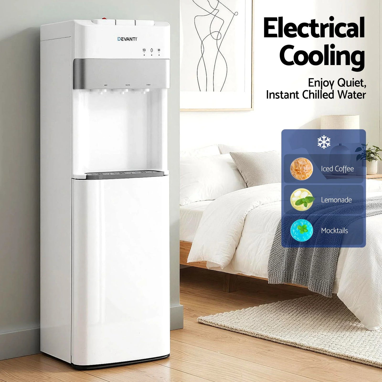 3 Taps Water Cooler Dispenser Bottom Loading Dispenser Chiller Filter Purifier
