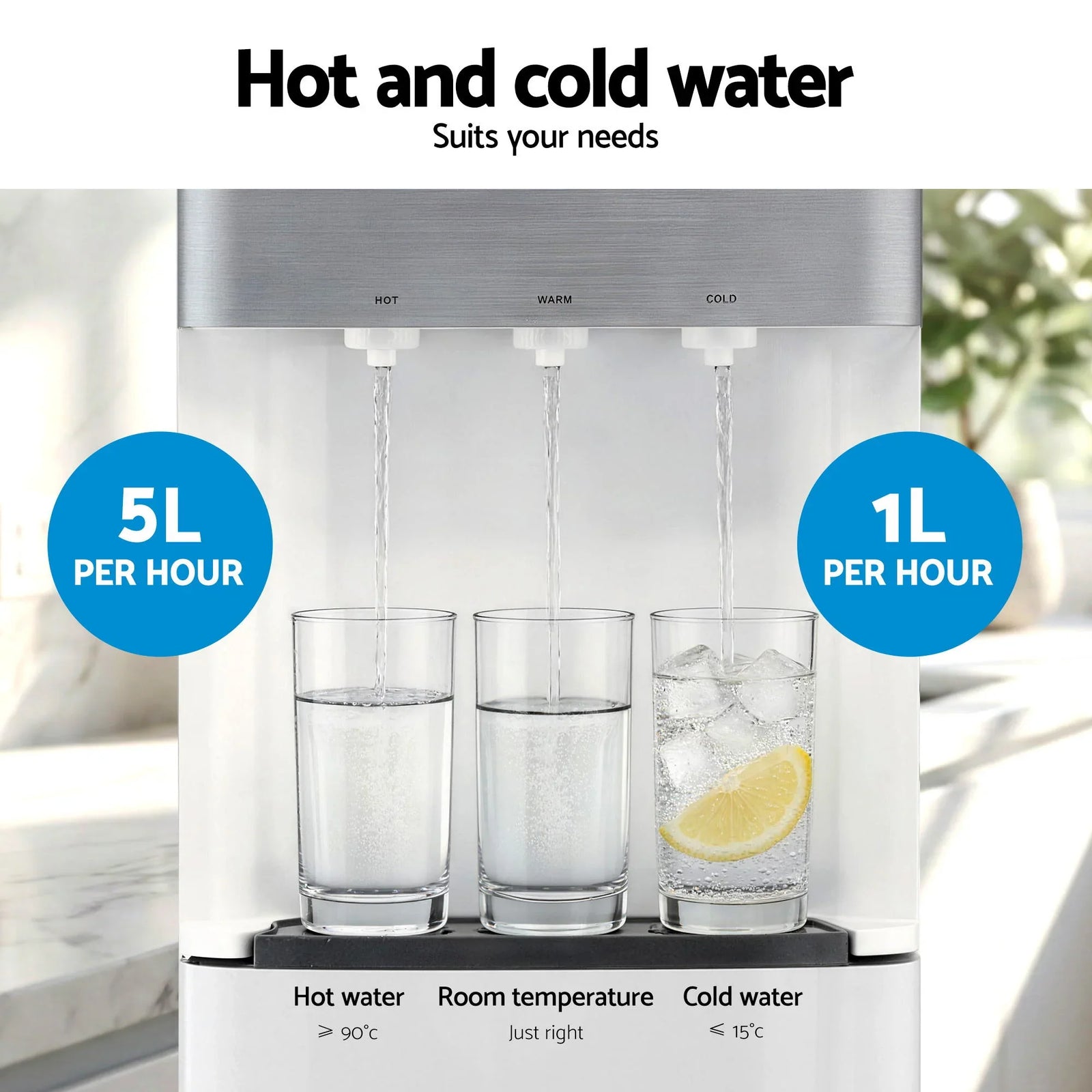 3 Taps Water Cooler Dispenser Bottom Loading Dispenser Chiller Filter Purifier