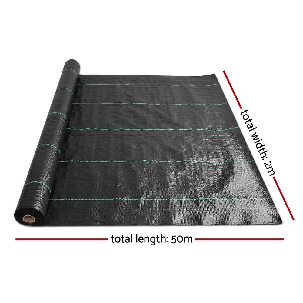 2x50m Weed Mat 110GSM Weed Control Mat Plant