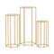 Hexagon Wedding Stand Set 3‑Piece – Gold Metal Backdrop Pedestals