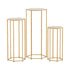 Hexagon Wedding Stand Set 3‑Piece – Gold Metal Backdrop Pedestals