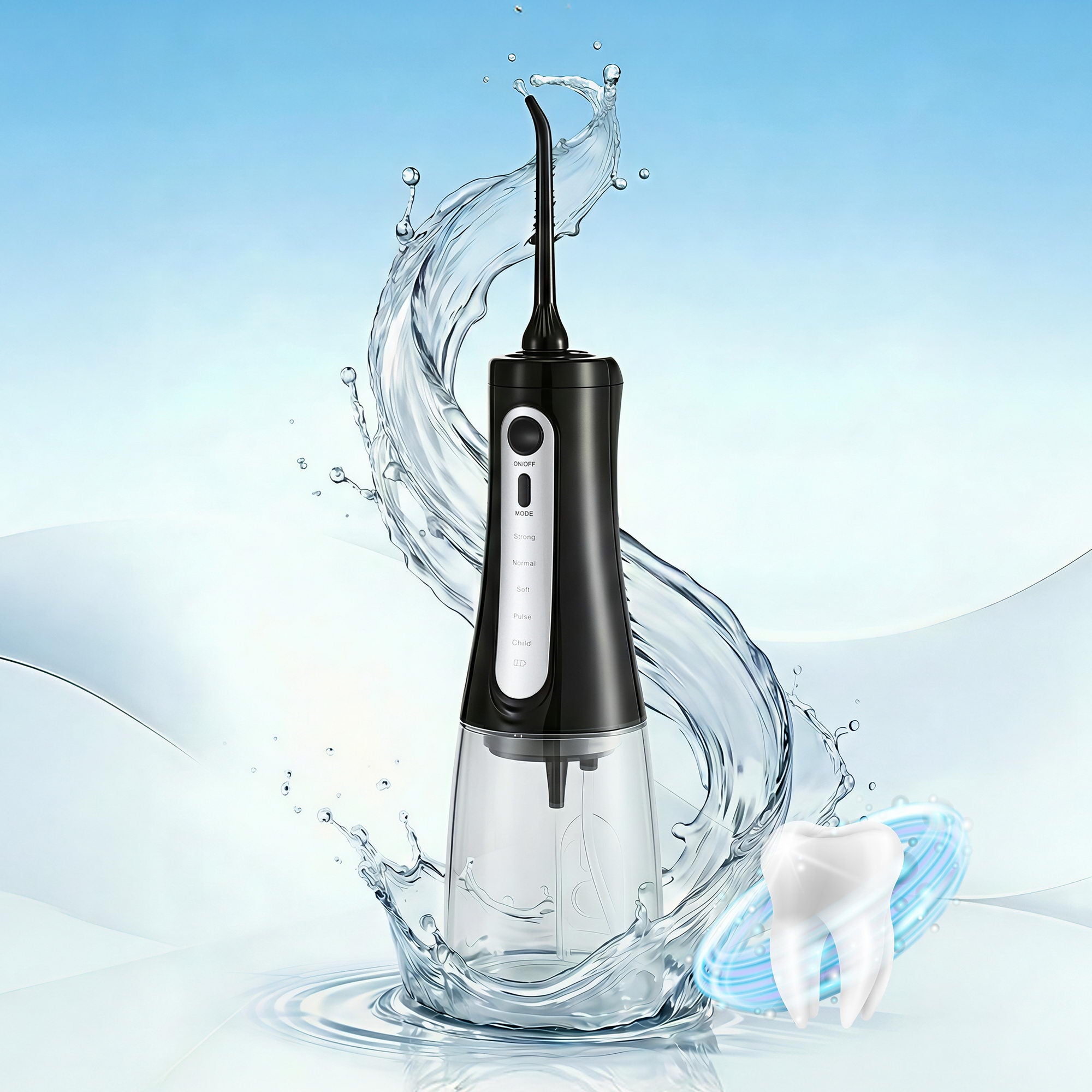 Cordless Water Flosser Dental Oral Irrigator Black
