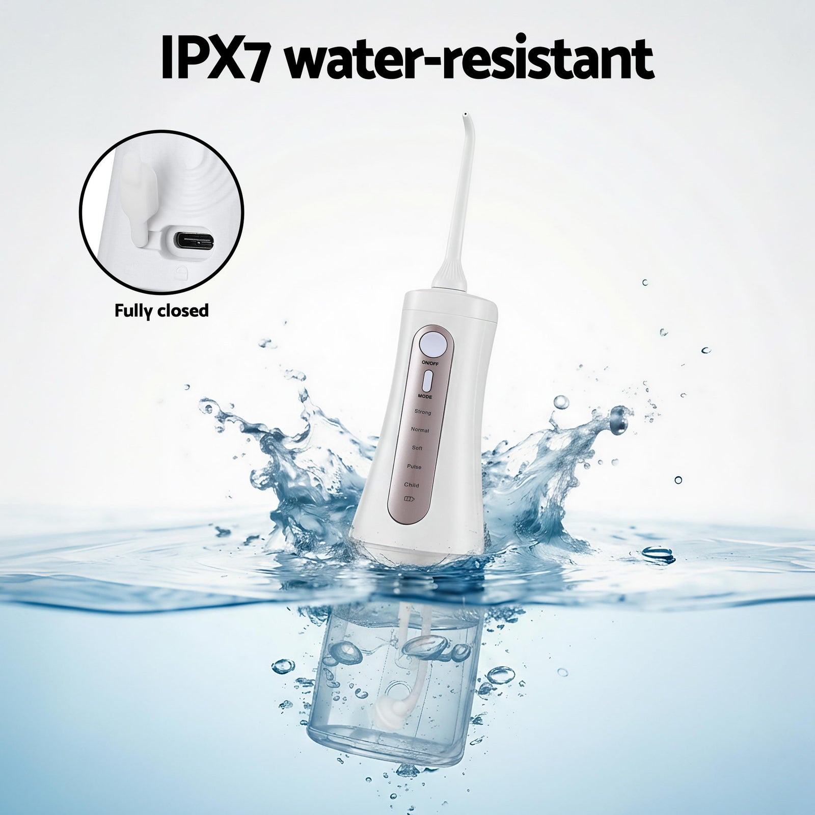 Cordless Water Flosser Dental Oral Irrigator White