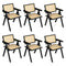 Levede 6x Black Wicker Armchair Dining Chair-2029387210725396480