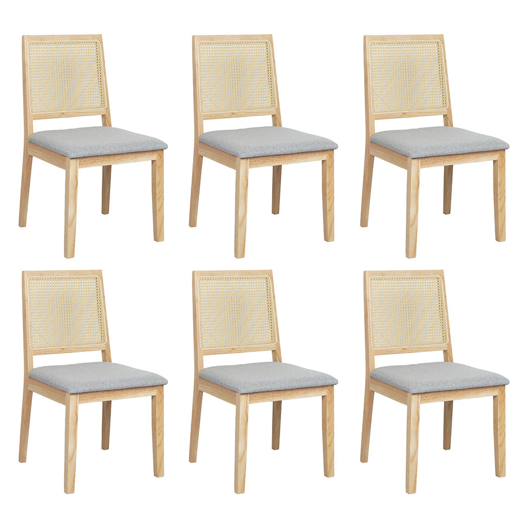Levede 6XCane Dining Chair Rattan Armless Seat-2006732734734667776
