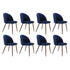 Levede 8x Dining Chairs Seat French Navy-2006732722332110848