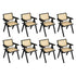 Levede 8x Black Wicker Armchair Dining Chair-2029387210922528768