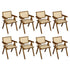 Levede 8x Walnut Wicker Armchair Dining Chair-2018816940583292928