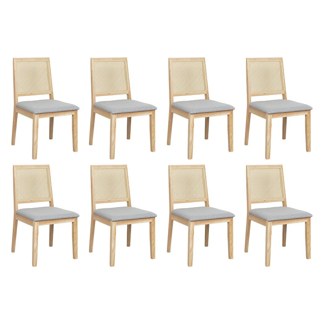 Levede 8XCane Dining Chair Rattan Armless Seat-2006732734906634240