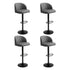 Levede 4x Bar Stool Swivel Gas Lift PU Leather Grey-1973193552611643392
