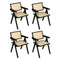 Levede 4x Black Wicker Armchair Dining Chair-2029387210532458496