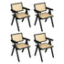 Levede 4x Black Wicker Armchair Dining Chair-2029387210532458496