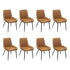 Dining Chairs x 8 Padded Seat PU Faux Leather-2018816926830170112