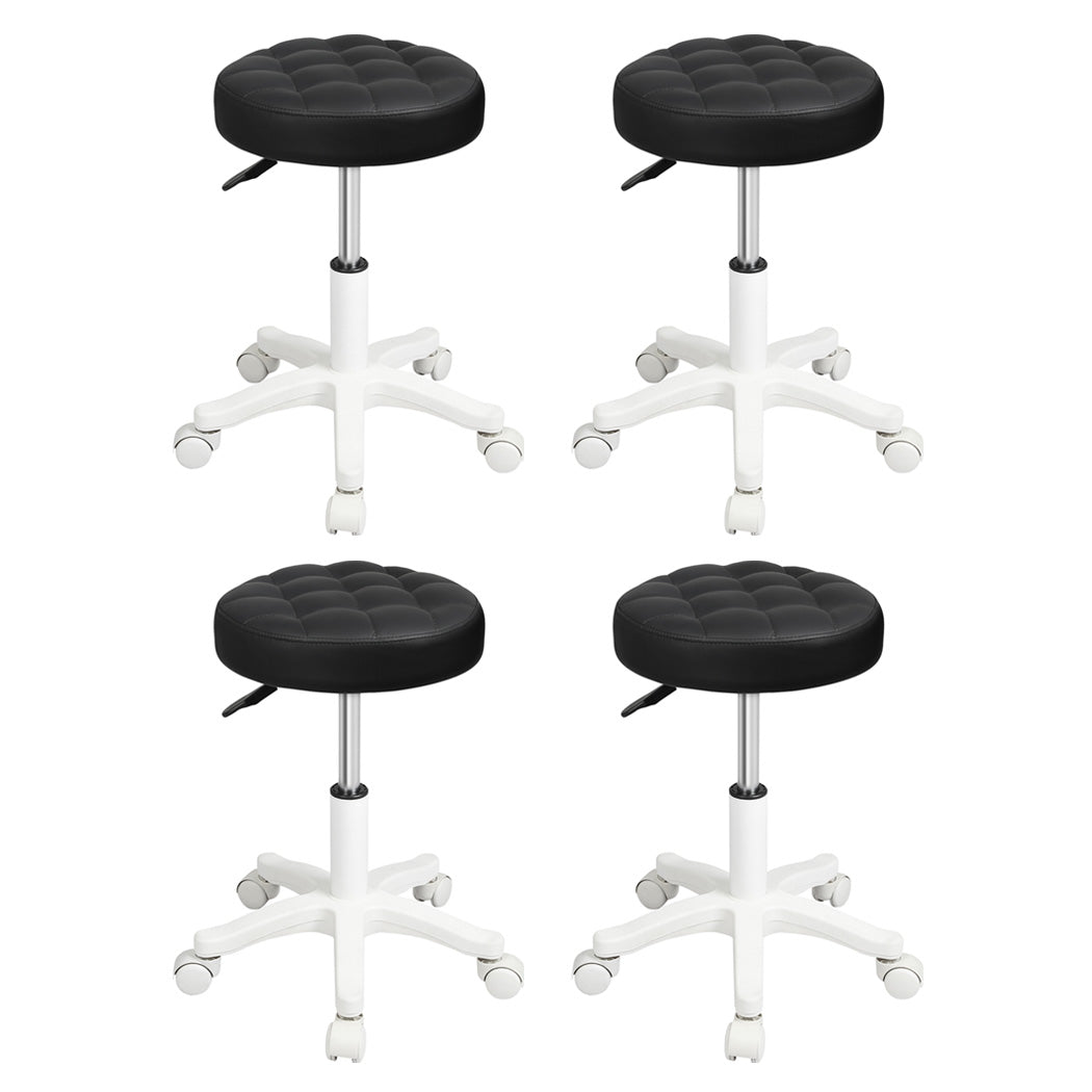 Levede 4x Rolling Bar Stool Swivel Salon SPA Chair Black-2018816867141029888