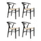 Levede 4x Dining Chairs Wooden Hans Black-1975420353387827200