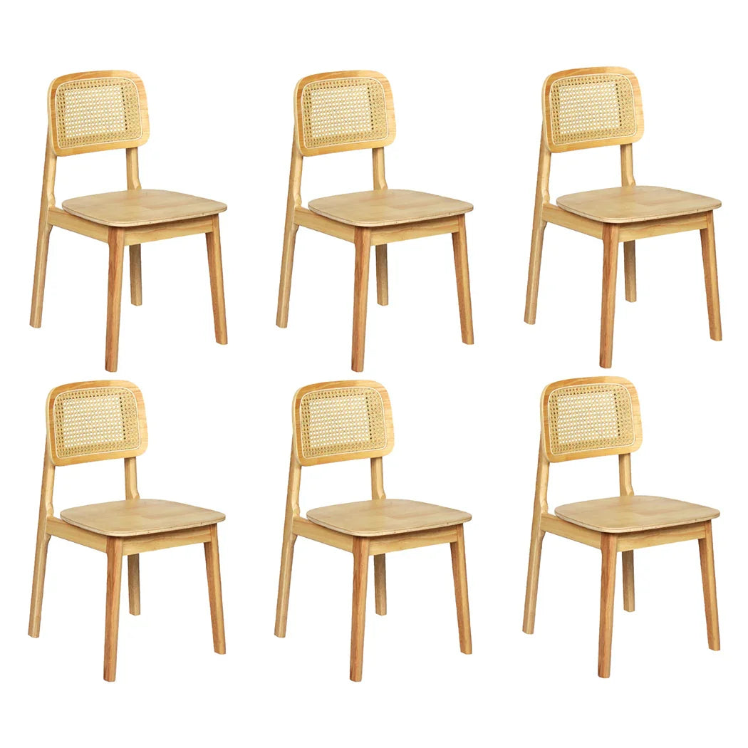 Levede 6x Rattan Dining Chair Wooden Kitchen Chair-2006733384067452928