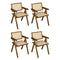 Levede 4x Walnut Wicker Armchair Dining Chair-2018816918626111488