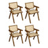 Levede 4x Walnut Wicker Armchair Dining Chair-2018816918626111488