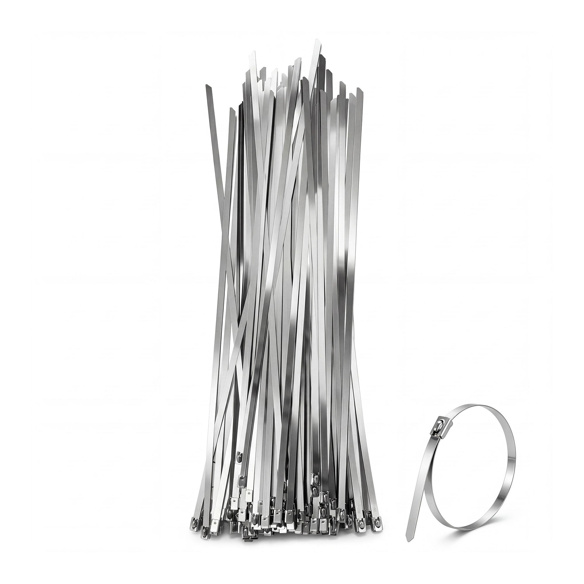 Steel Zip Tie Sliver 4.6mmx400mm 100pcs-2100035015877464065