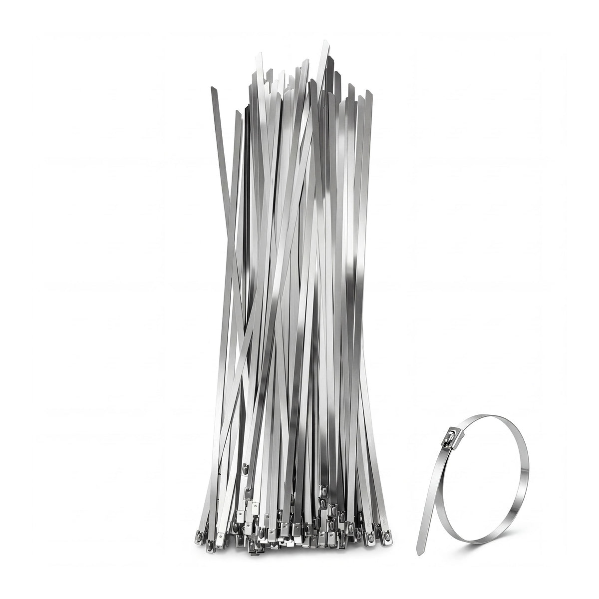 Steel Zip Tie Sliver 4.6mmx400mm 100pcs-2100035015877464065