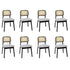 Levede Dining Chair Wood Rattan Armless Black x8-2029387212038213632