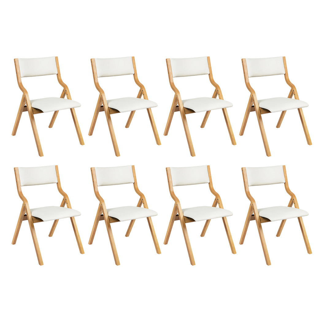 Levede 8x Dining Chairs Foldable PU Beige-1975420358269997056