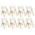 Levede 8x Dining Chairs Foldable PU Beige-1975420358269997056