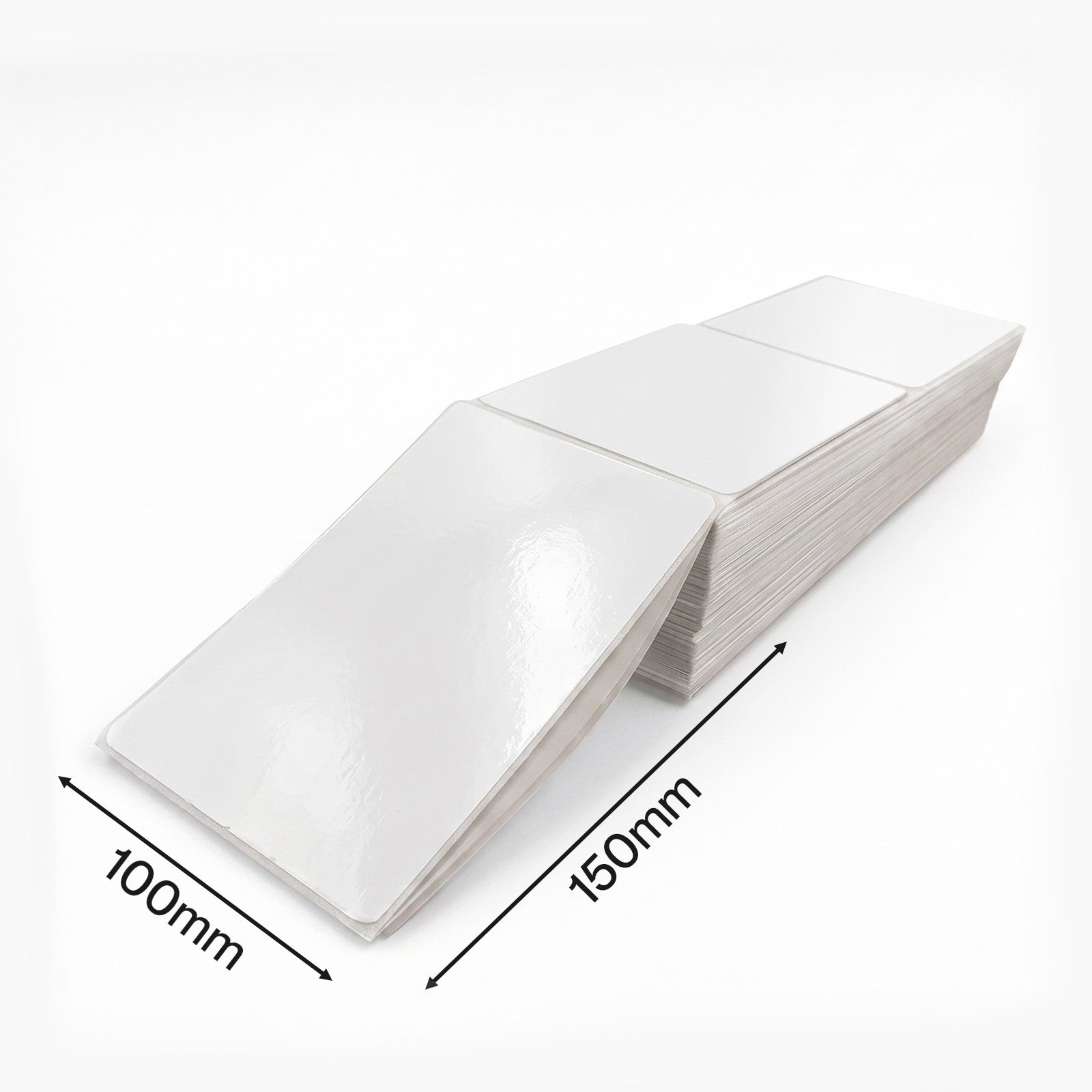 1000PCS Direct Thermal 100mmx150mm Fanfold Labels White Perforated-2100035023100055552