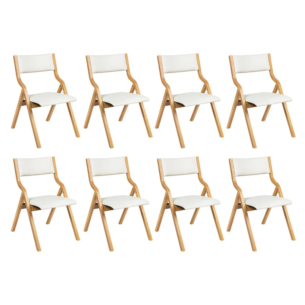 Levede 8x Dining Chairs Foldable PU Beige-2006732728141221888